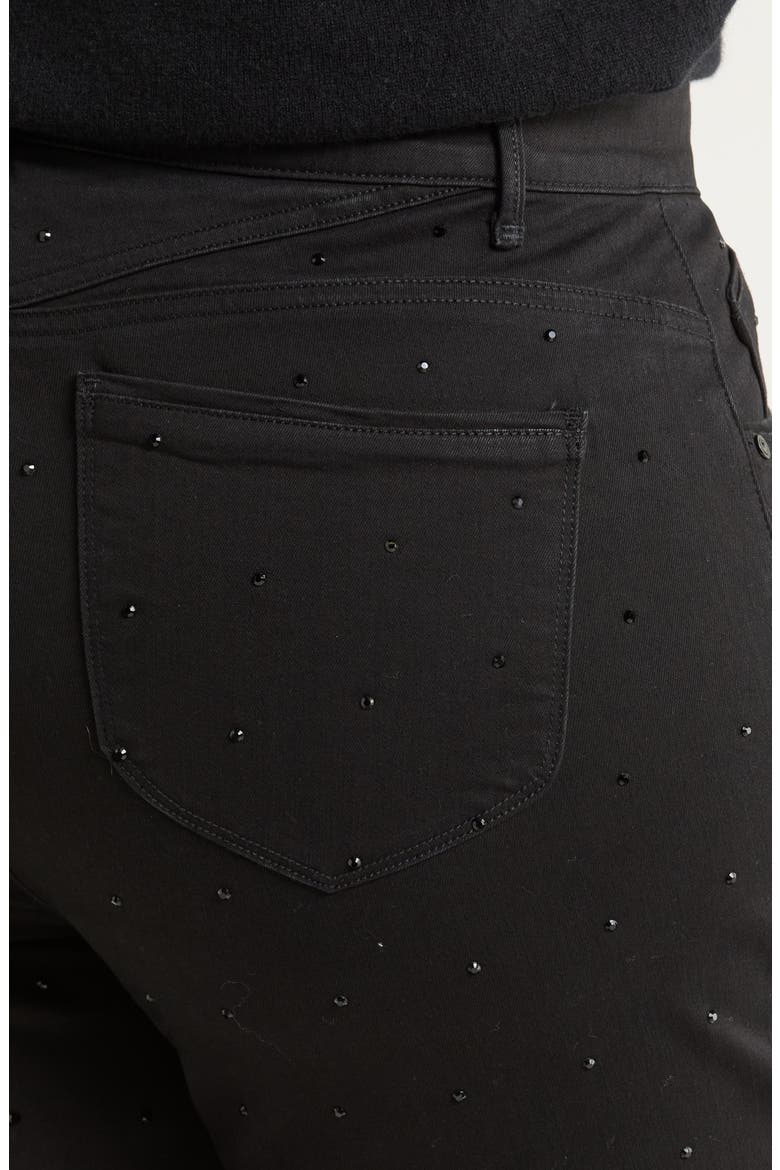 Bennett High Waist Diamante Detail Bootcut Jeans, Alternate, color, BLACK