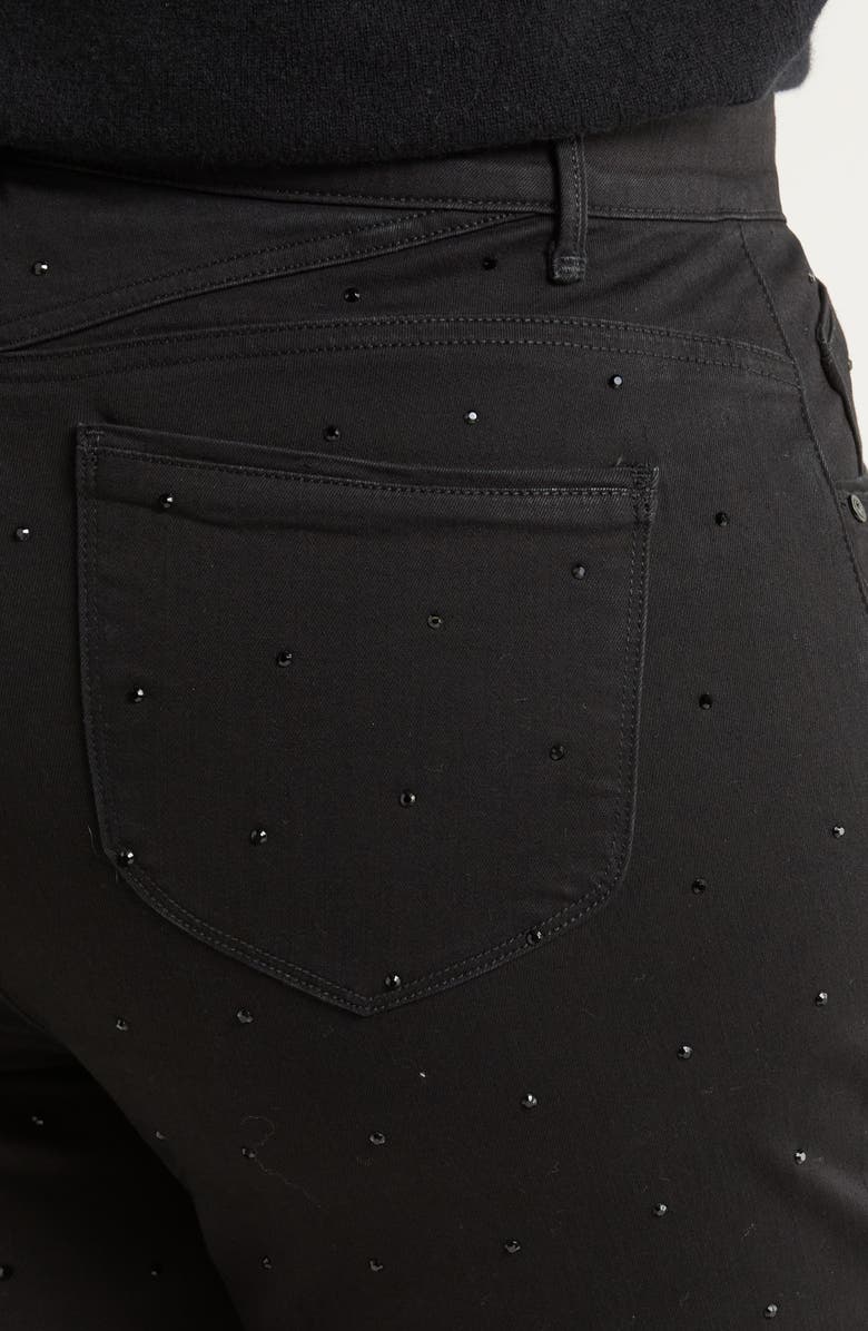 Wit & Wisdom Bennet High Waist Diamante Detail Bootcut Jeans, Alternate, color, Black