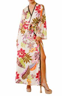Floral Long Sleeve Maxi Wrap Dress