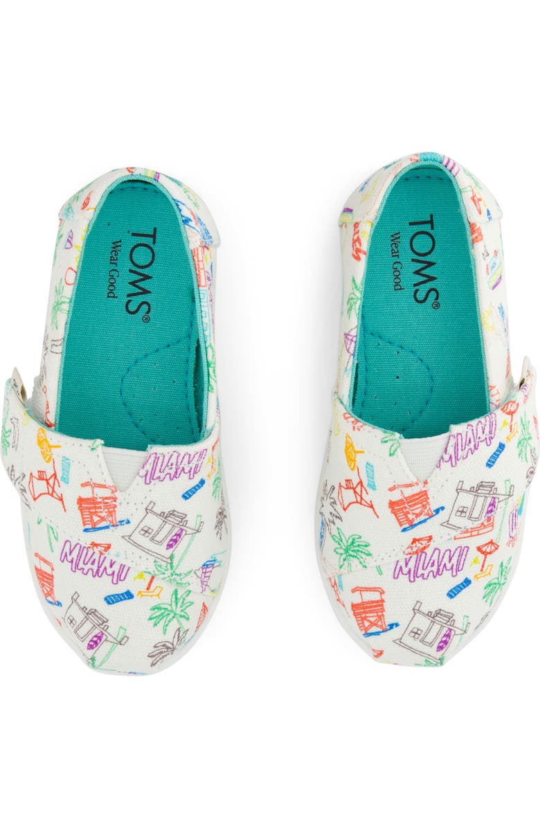 TOMS Kids' Alpargata Miami Alligator Sneaker, Alternate, color, White