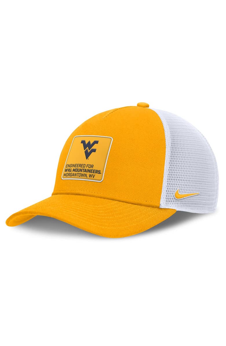 Nike Men's Nike  Gold/White West Virginia Mountaineers 2025 On-Field Rise Engineered Trucker Adjustable Hat, Main, color, Gold