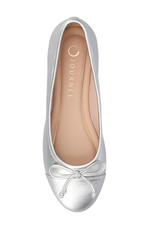 Shop Journee Collection Kaiah Ballet Flat In Silver