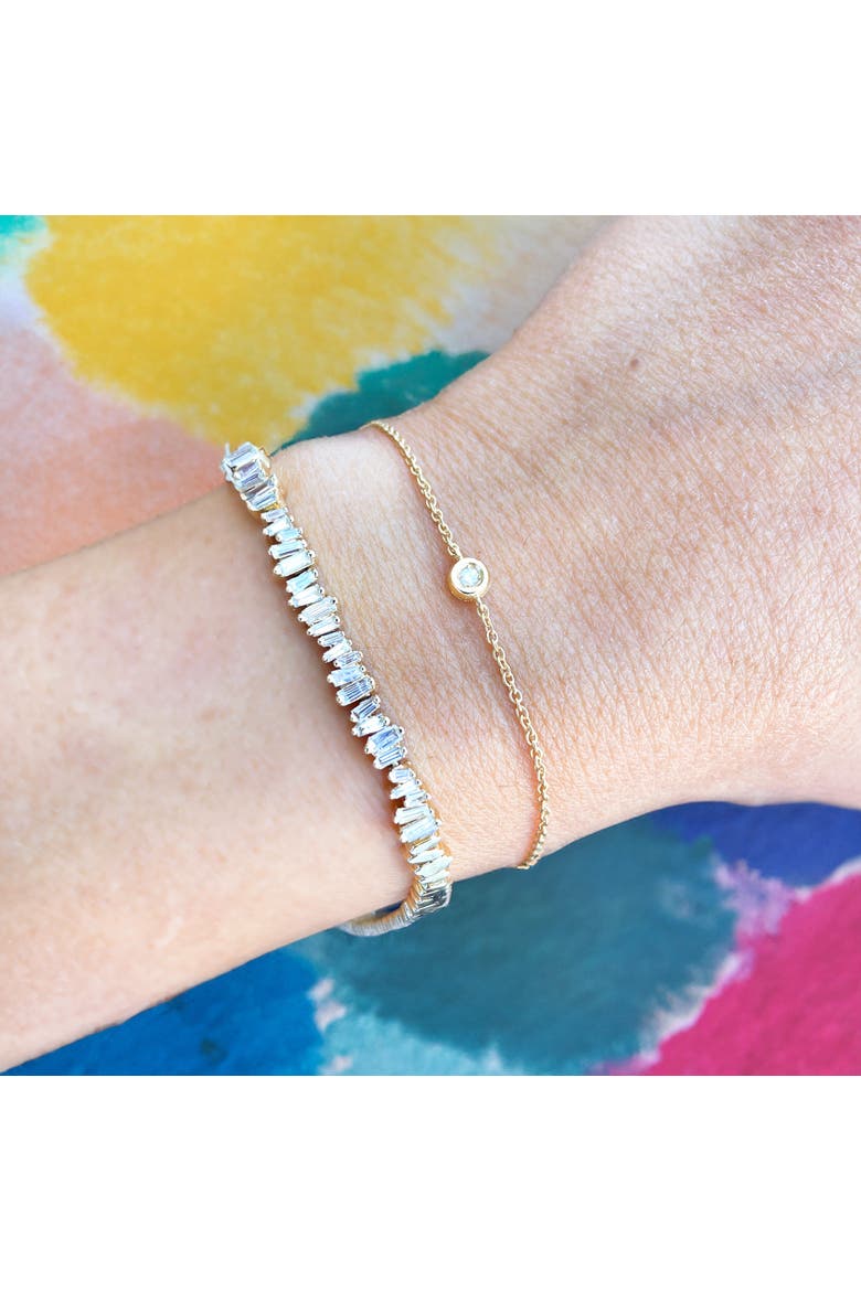 Diamond Single Bezel Bracelet, Alternate, color, Yellow Gold