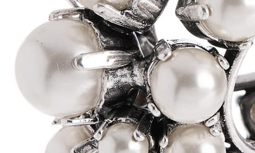 Givenchy Crystal Faux Pearl Ear Cuff In Silver
