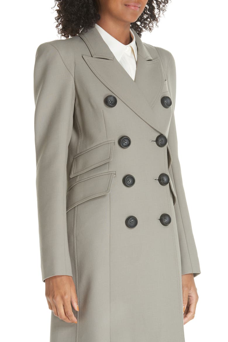 Pagoda Double Breasted Coat, Alternate, color, STORM