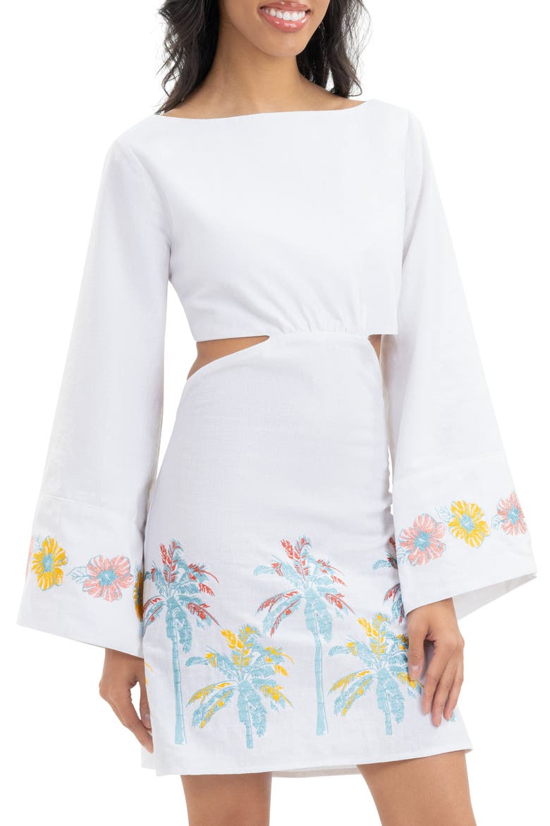 The BVIs - Embroidered Long Sleeve Dress, Alternate, color, White