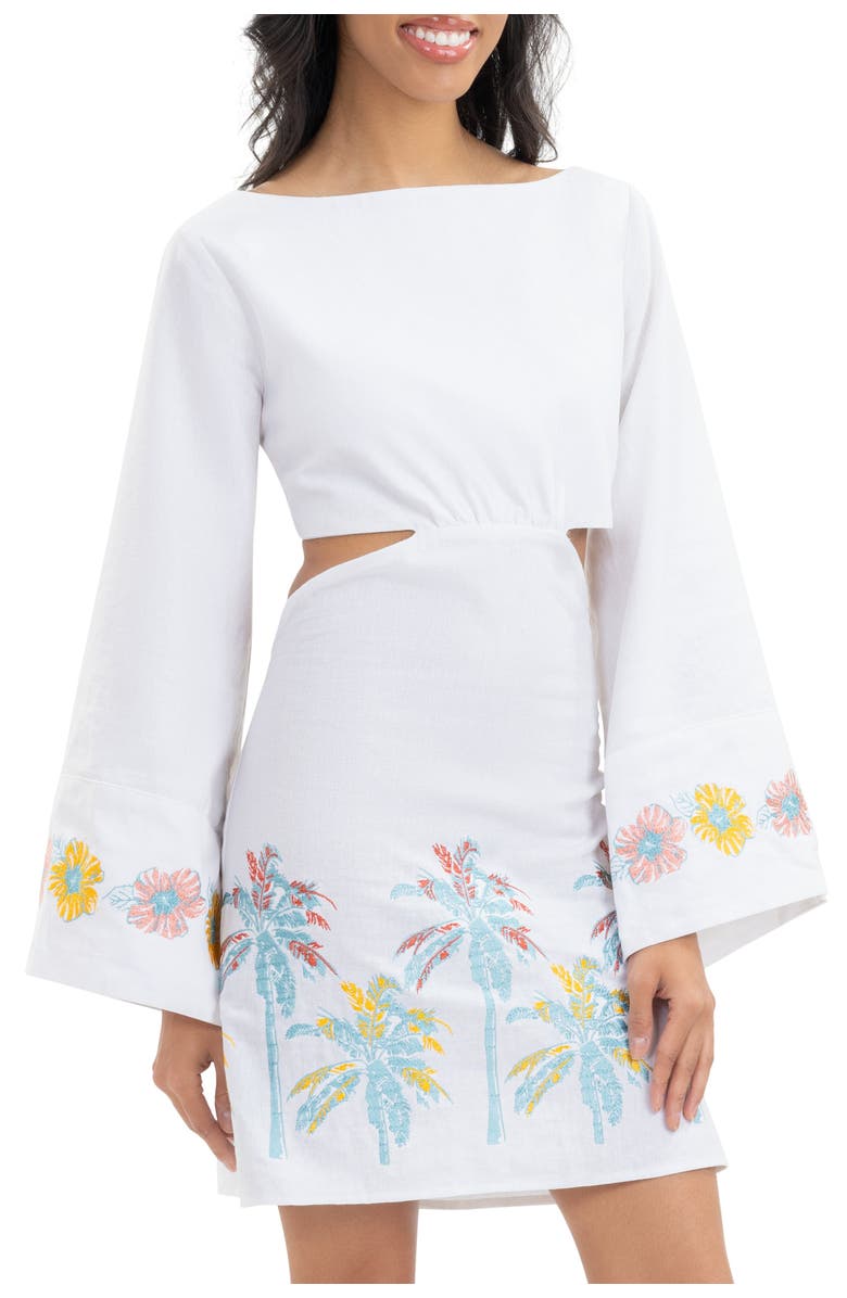 Kenny Flowers The BVIs - Embroidered Long Sleeve Dress, Alternate, color, White