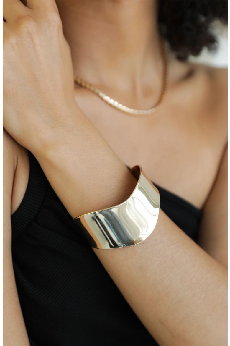 Smooth Cuff Bracelet, Alternate, color, GOLD
