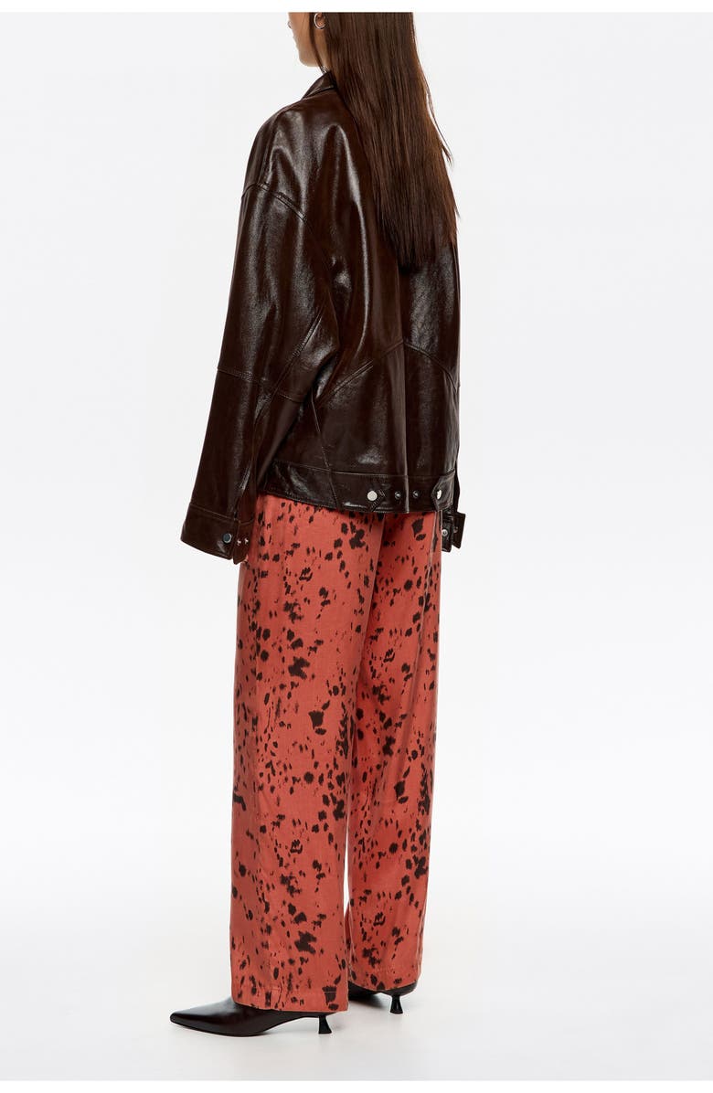 Bimba y Lola Lynx Straight Leg Trousers, No Waistband, Alternate, color, Lynx Brown