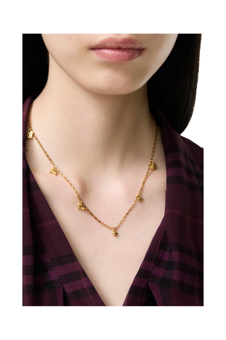 Mini Charm Necklace, Alternate, color, Gold