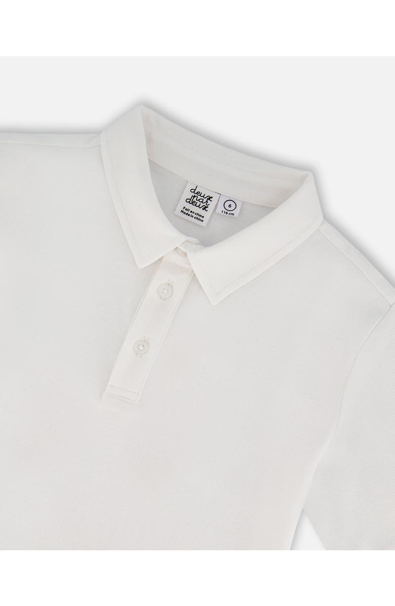 Deux par Deux Little Boy's Short Sleeve Polo Shirt White, Alternate, color,