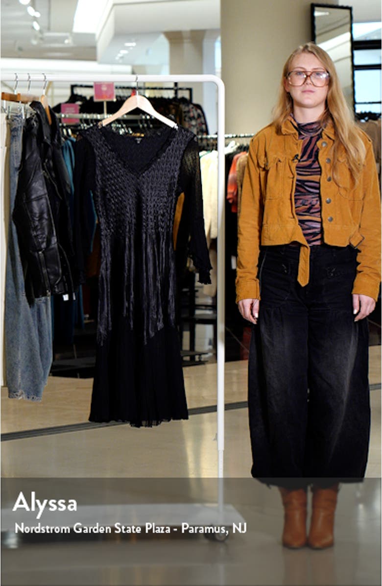 Bell Sleeve Chiffon & Lace A-Line Dress, sales video thumbnail