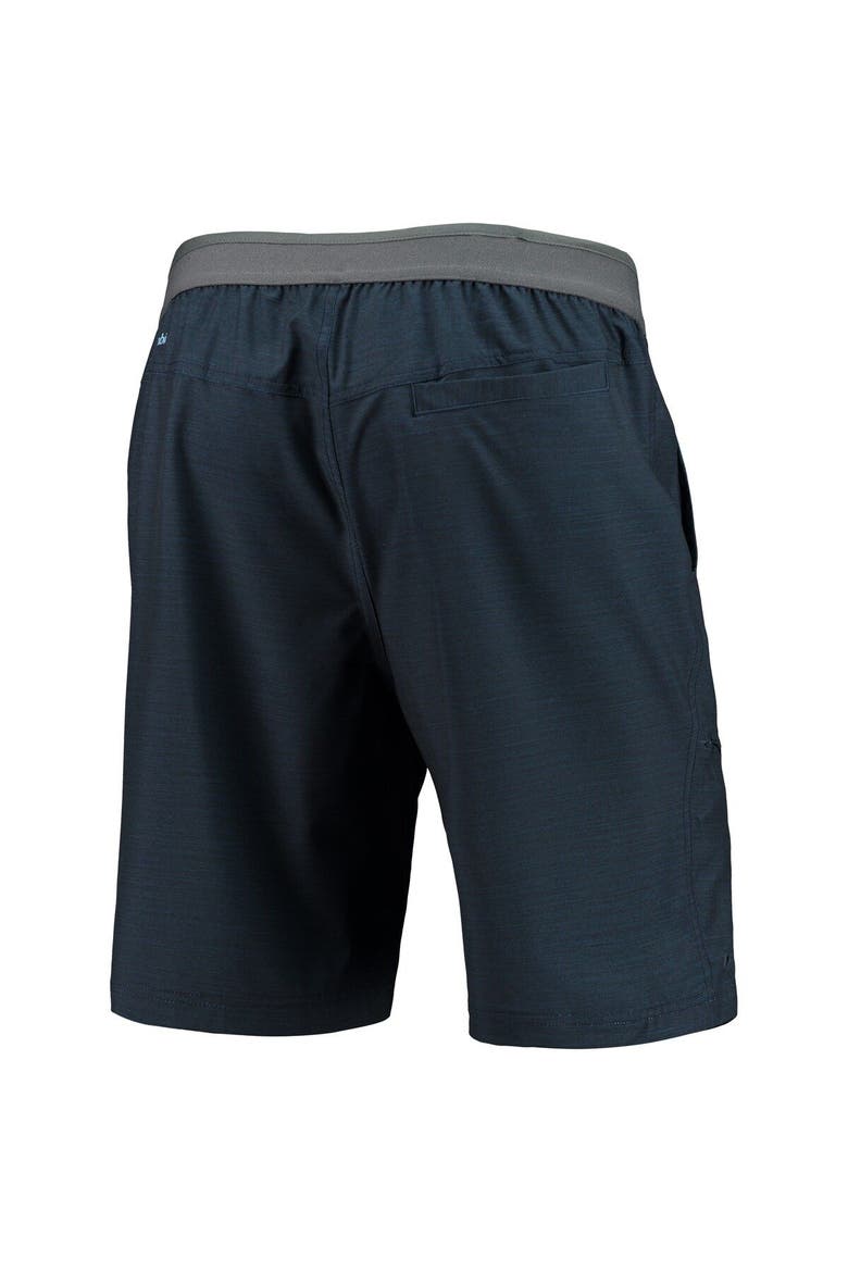 Men's Columbia Heathered Navy North Carolina Tar Heels Twisted Creek Omni-Shield Shorts, Alternate, color, Heather Navy
