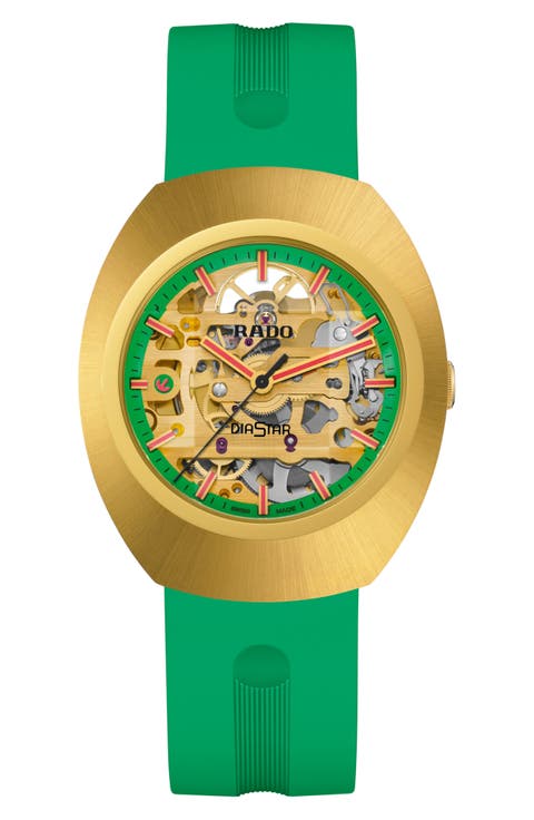 DiaStar Original Skeleton Automatic Rubber Strap Watch
