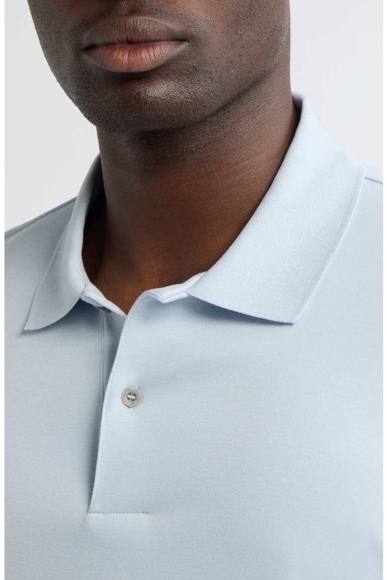 Peach Cotton Jersey Polo Shirt, Alternate, color, PLAYA BLUE