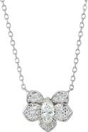 SAVVY CIE JEWELS Pavé Cubic Zirconia Orchid Pendant Necklace