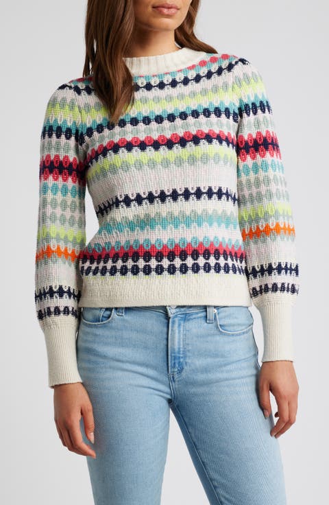 Cotton Blend Waffle Sweater