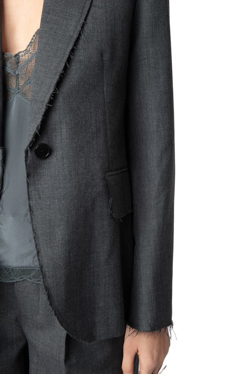 Zadig & Voltaire Vavy Raw Edge Jacket, Alternate, color, 