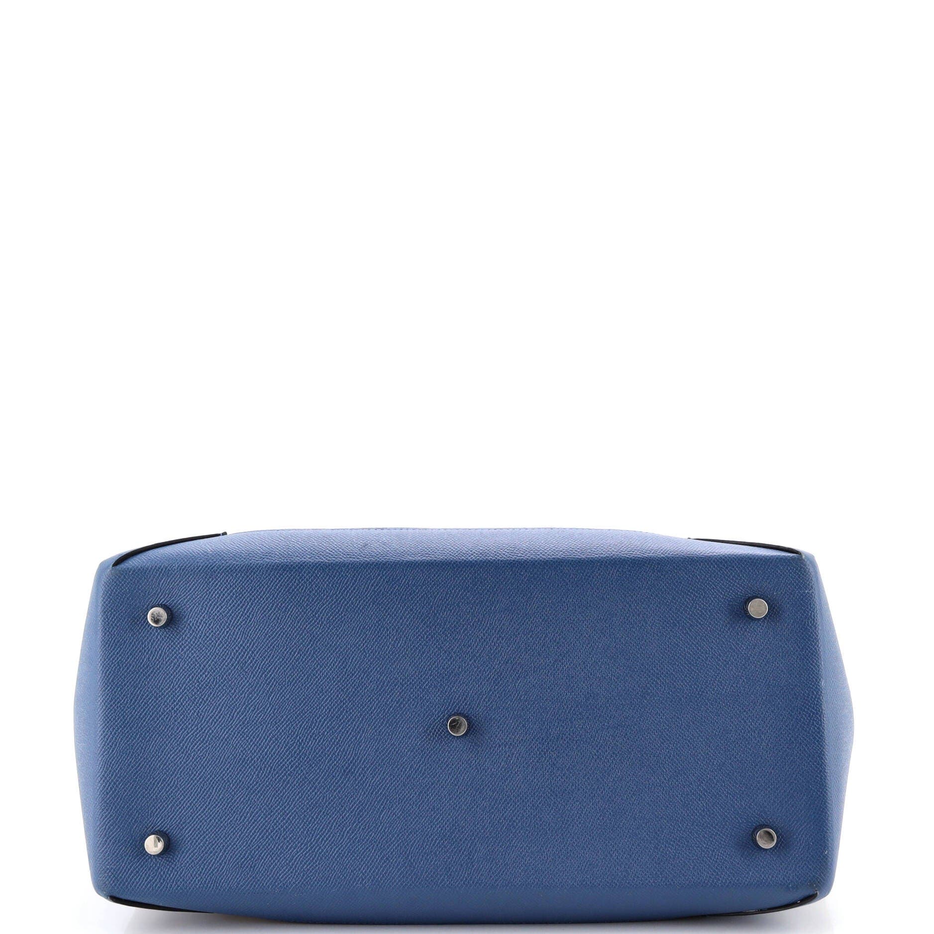 Pre-Owned Hermes Maxibox Cabas Doblis Suede with Epsom 36, Alternate, color, Bleu Brighton