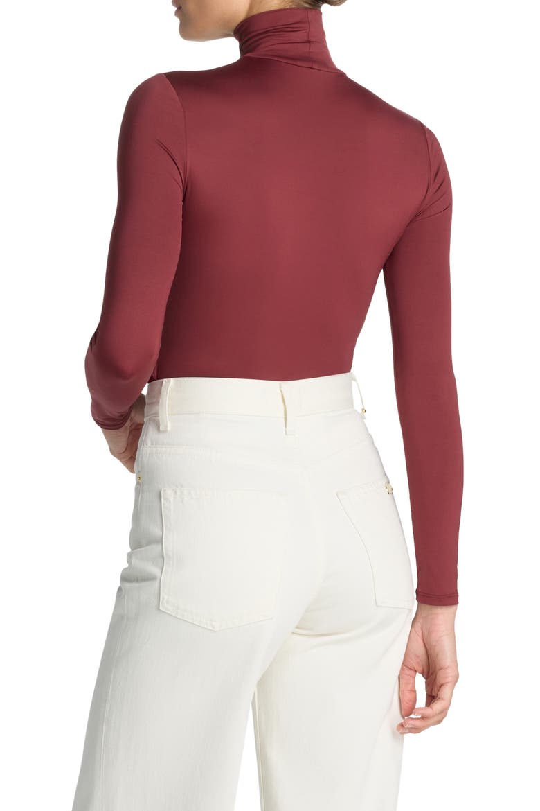 Nuda Jersey Turtleneck Top, Alternate, color, CRANBERRY