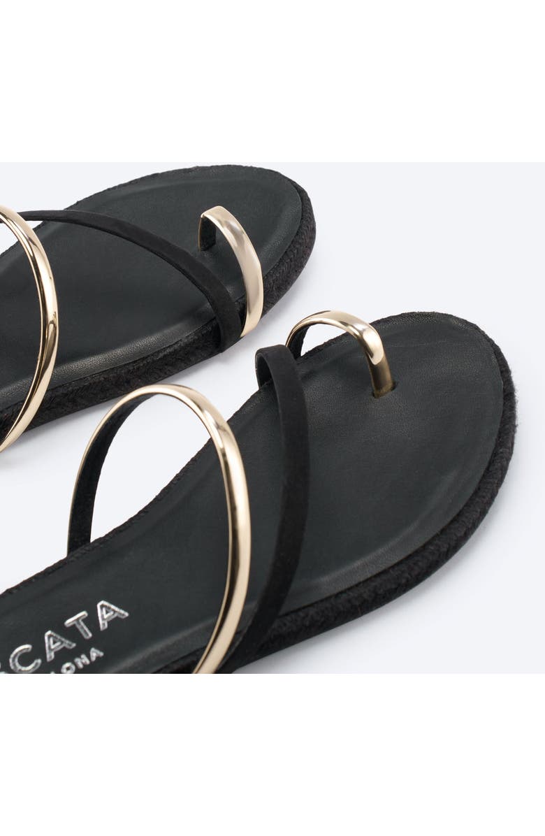 VISCATA Miramar Suede Espadrille Sandal Flats, Alternate, color, Black
