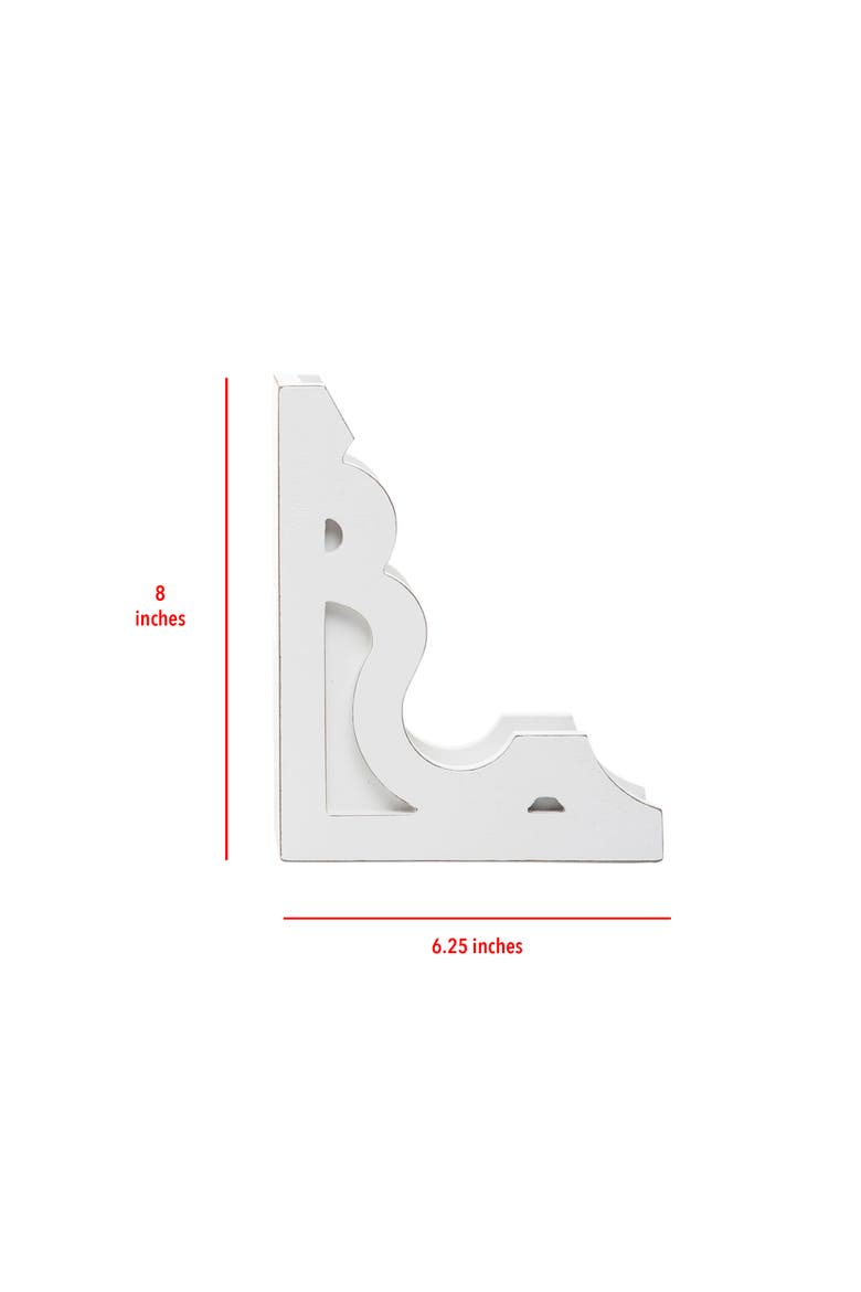 Set of 2 Wood Corbel Bookends - Foreside Home & Garden, Alternate, color, White