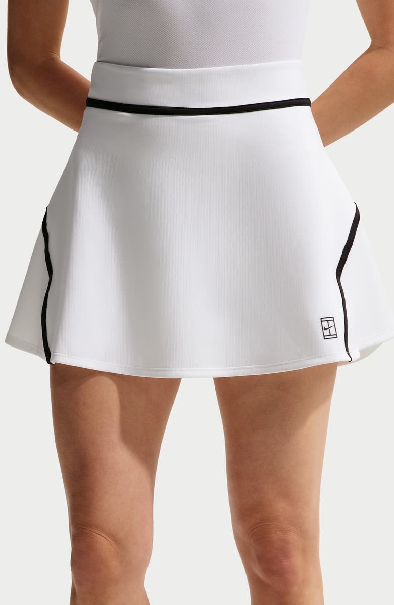 Nike Court Advantage Dri-FIT High Waist Tennis Skort, Alternate, color, White/Black