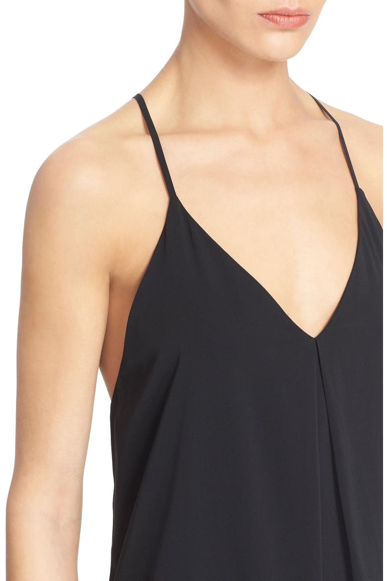 Fierra Stretch Silk Slipdress, Alternate, color, BLACK