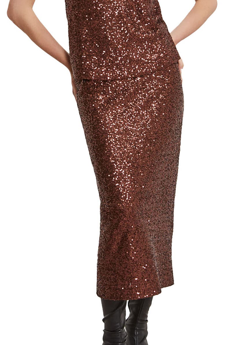 ottod'Ame Longuette Skirt With Sequins, Main, color, Bronze