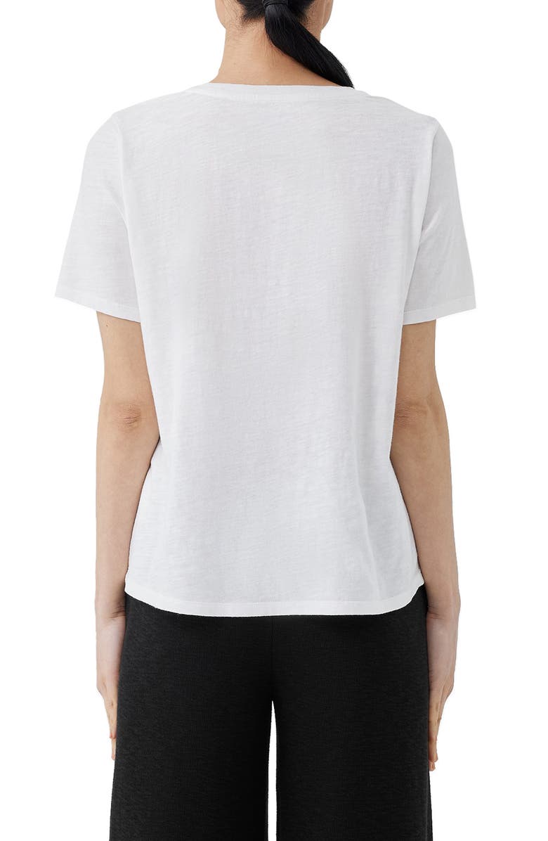 Eileen Fisher Easy V-Neck Slub T-Shirt, Alternate, color, White