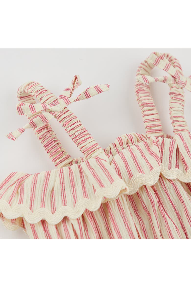 Stripe Harriet Romper, Alternate, color, Red Cherry
