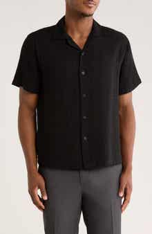 DENIM AND FLOWER Relaxed Fit Textured Cotton Camp Shirt