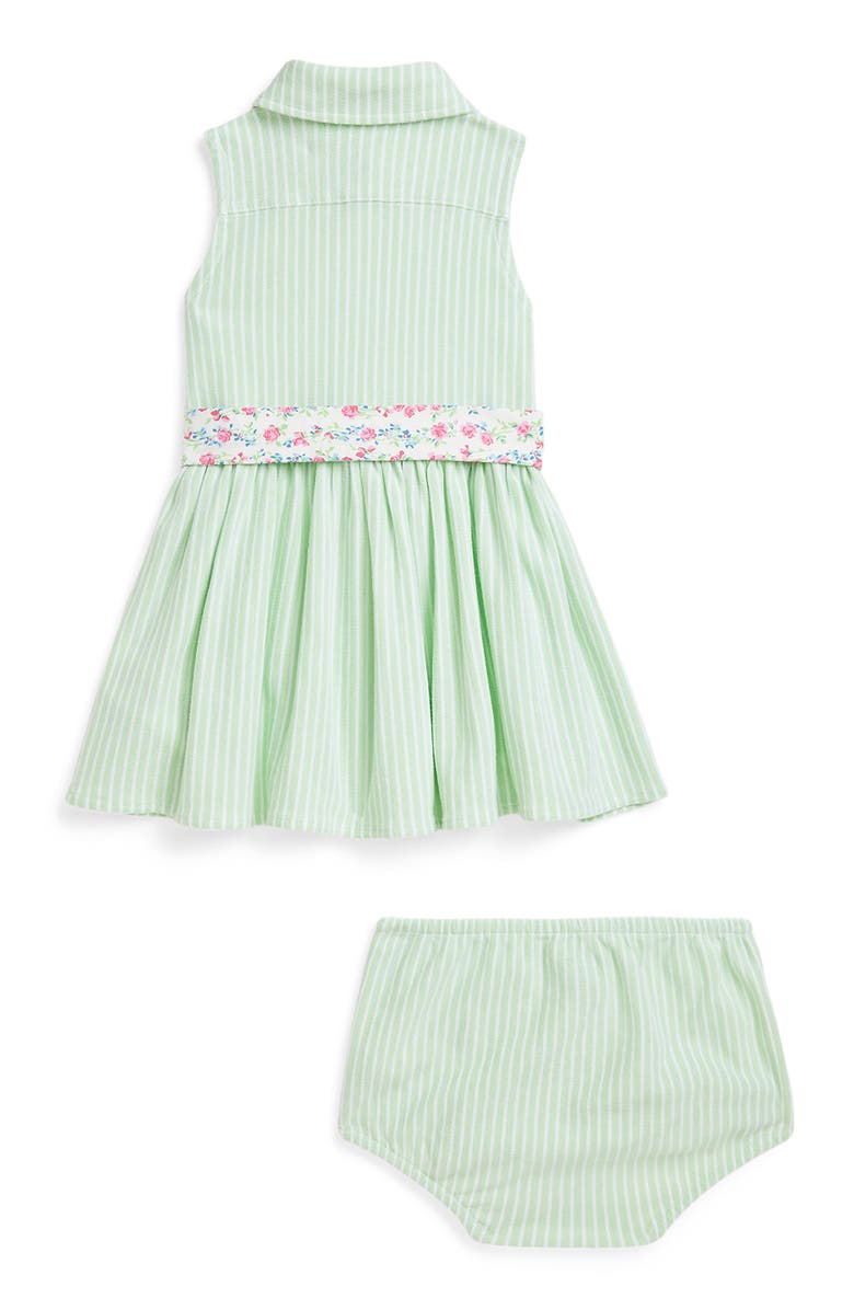 Ralph Lauren Stripe Cotton Oxford Shirtdress & Bloomers, Alternate, color, 