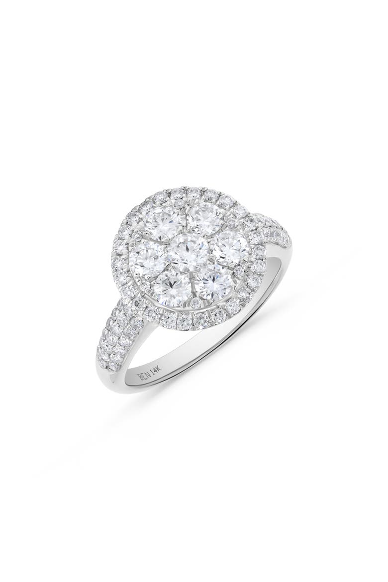 Pavé Circle Diamond Cluster Ring in 14K White Gold, Main, color, 14K White Gold