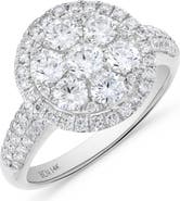 Ancona Fine Jewelry Pavé Circle Diamond Cluster Ring in 14K White Gold