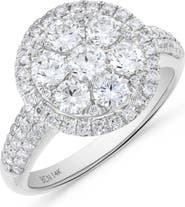 Ancona Fine Jewelry Pavé Circle Diamond Cluster Ring in 14K White Gold