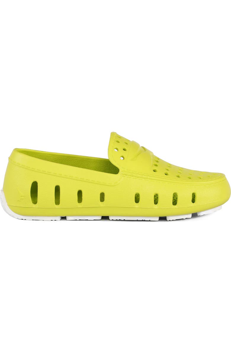 FLOAFERS Kids' Prodigy Waterproof Driver Loafer, Alternate, color, Lime/Bright White