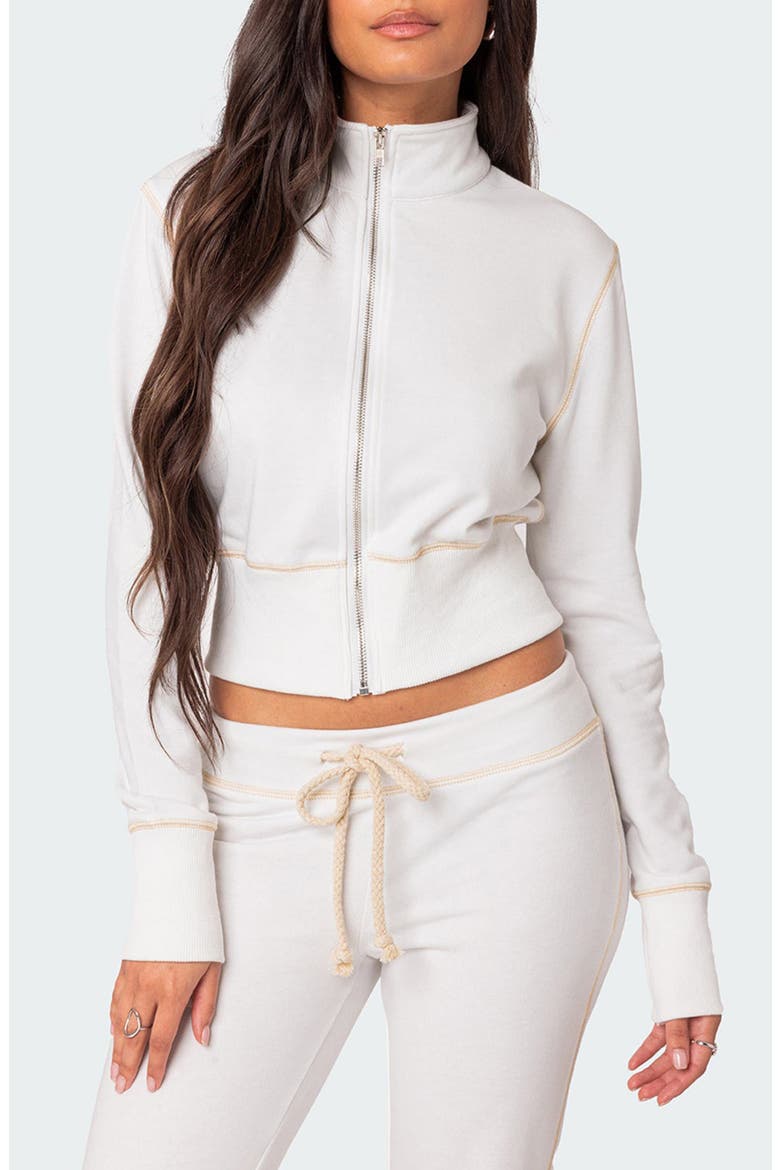 Alexia Crop Zip-Up Jacket, Main, color, WHITE