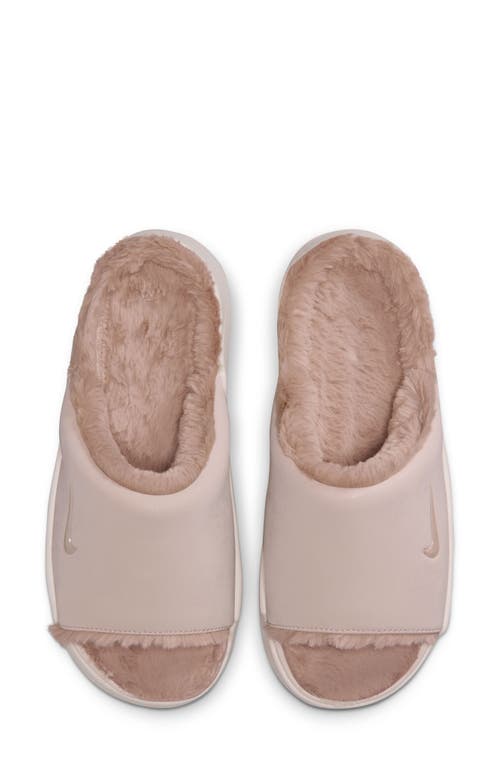 Nike Calm Elevation Faux Fur Lined Platform Slide In Pink