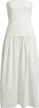 rag & bone Irina Mixed Media Strapless Maxi Dress