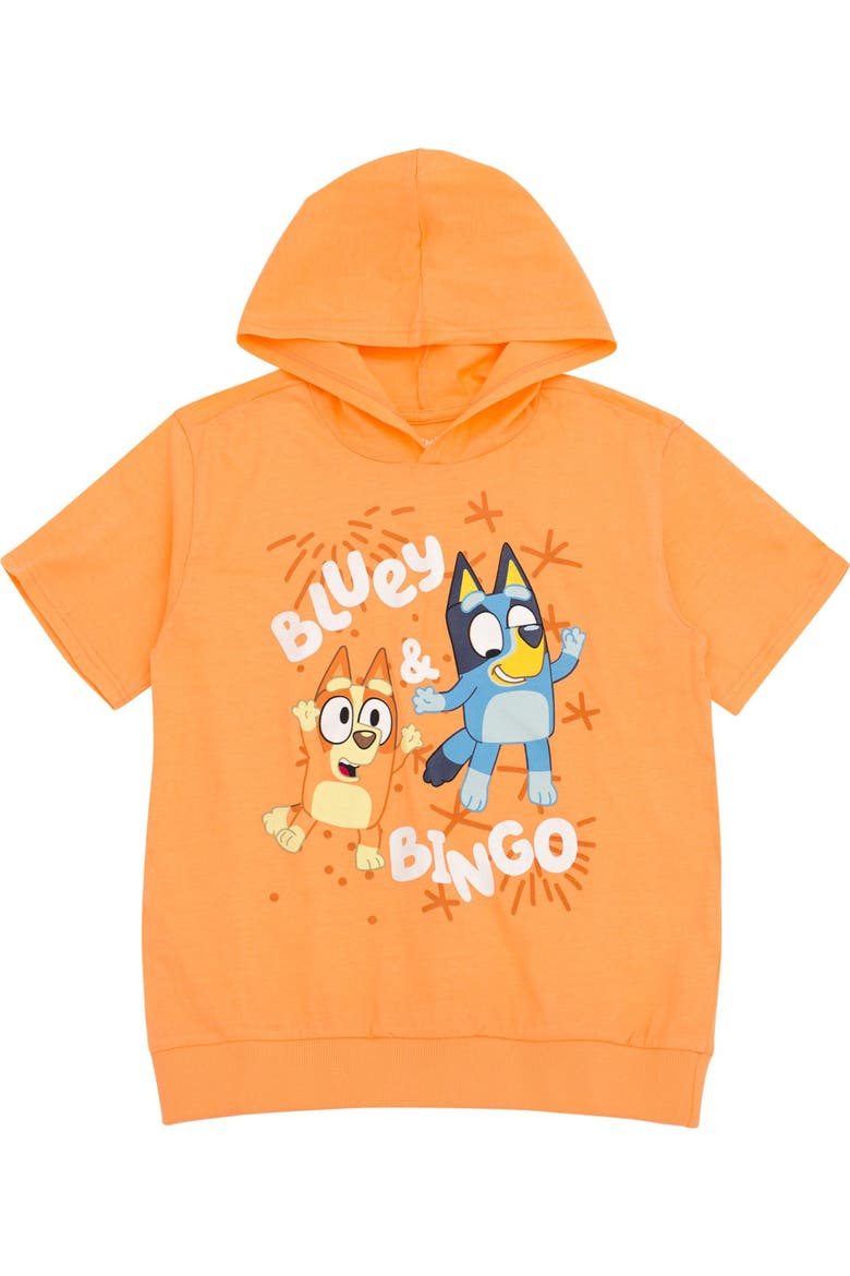 2-Piece Hooded Tee and Joggers Set, Alternate, color, Orange Bluey Bingo