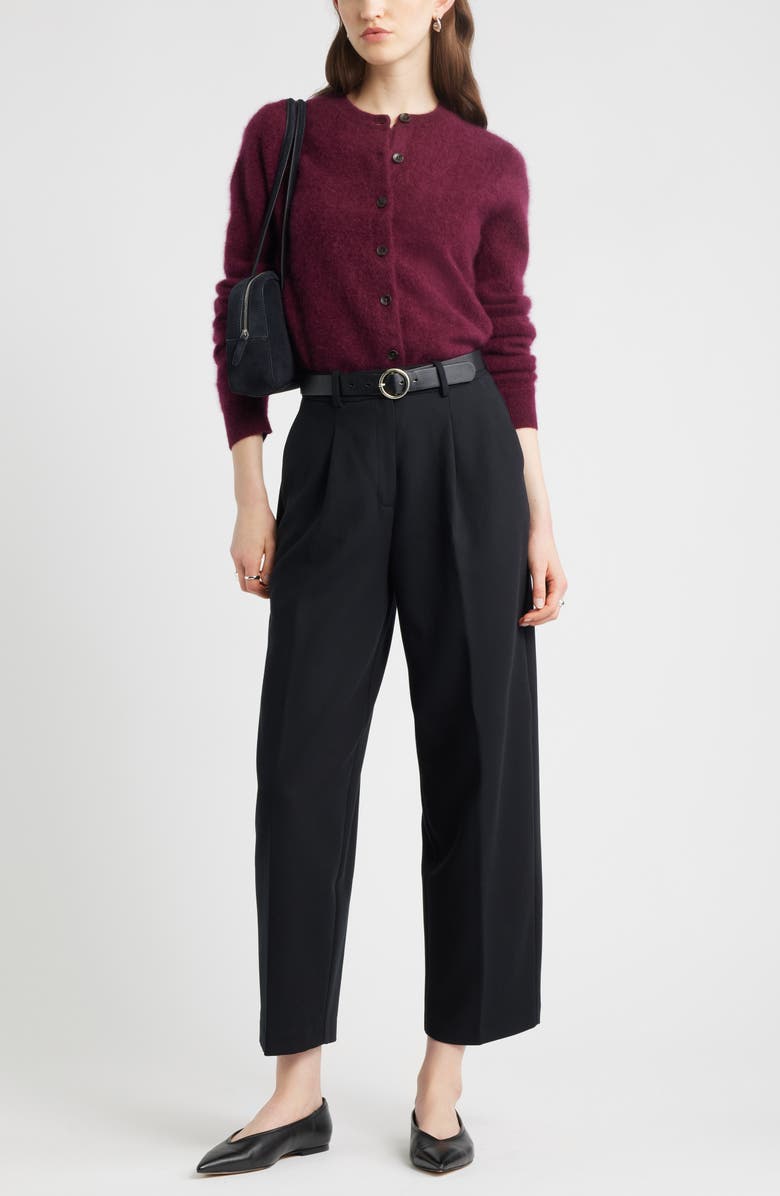 Nordstrom Pleated Ankle Pants, Alternate, color, Black