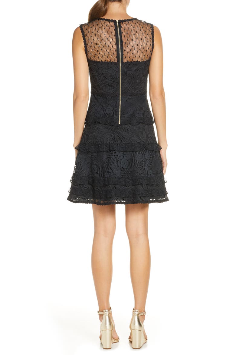Kasee Sleeveless Lace Minidress, Alternate, color, ONYX FLORAL LOOPY LACE