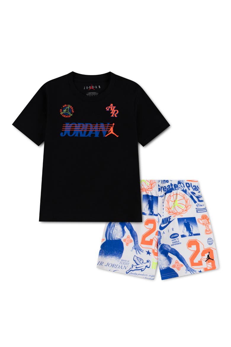 Kids' Sports Club T-Shirt & Shorts Set, Main, color, 001WHITE