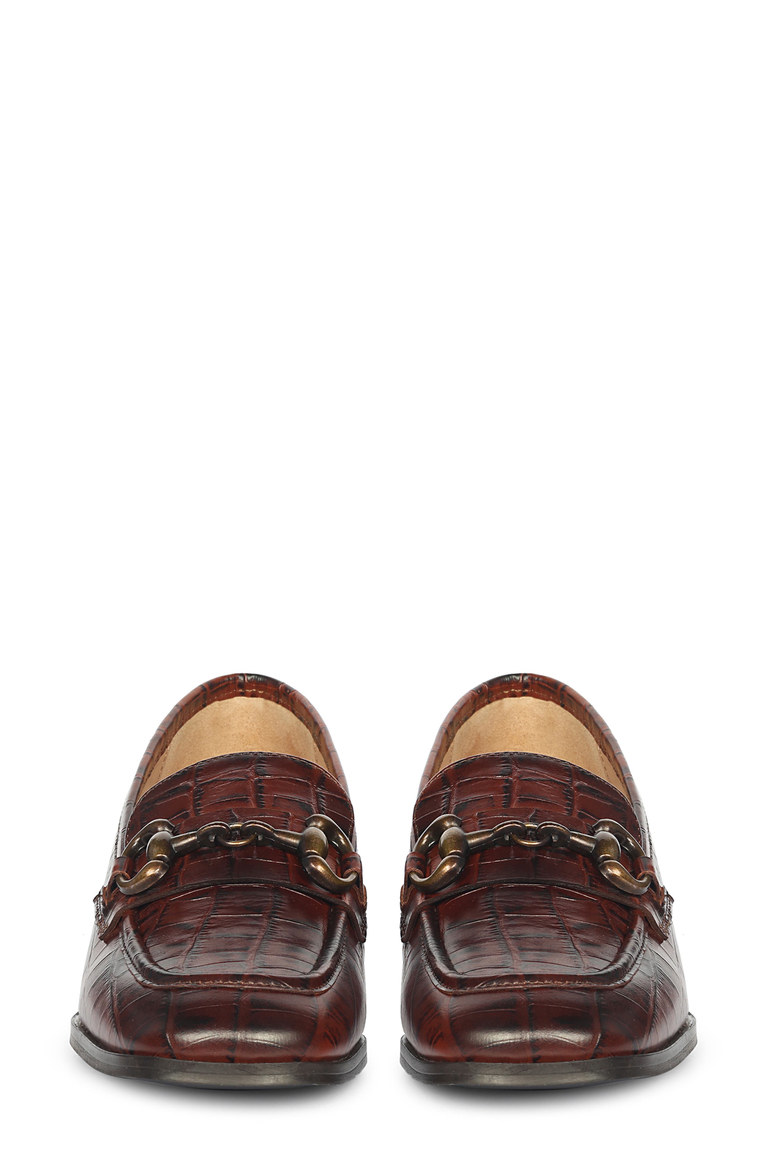 SAINT G Jacqueline Croc Embossed Loafer, Alternate, color, Chocolate