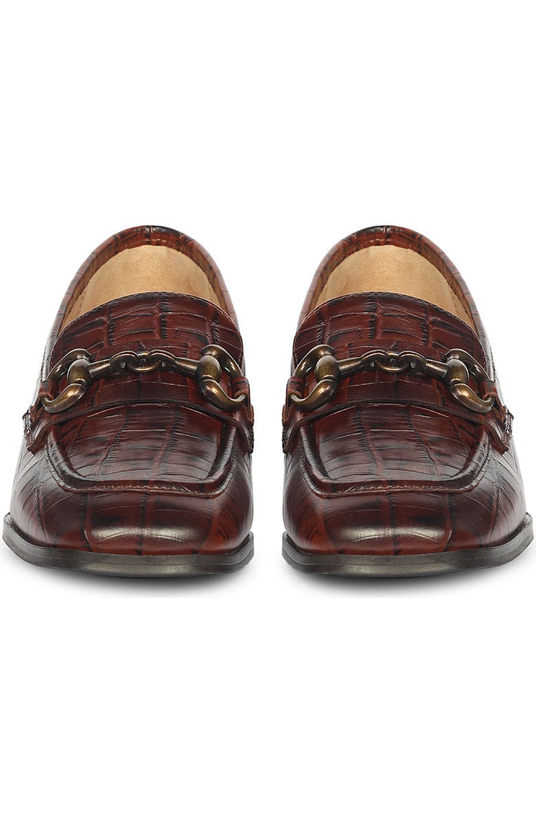SAINT G Jacqueline Croc Embossed Loafer, Alternate, color, Chocolate