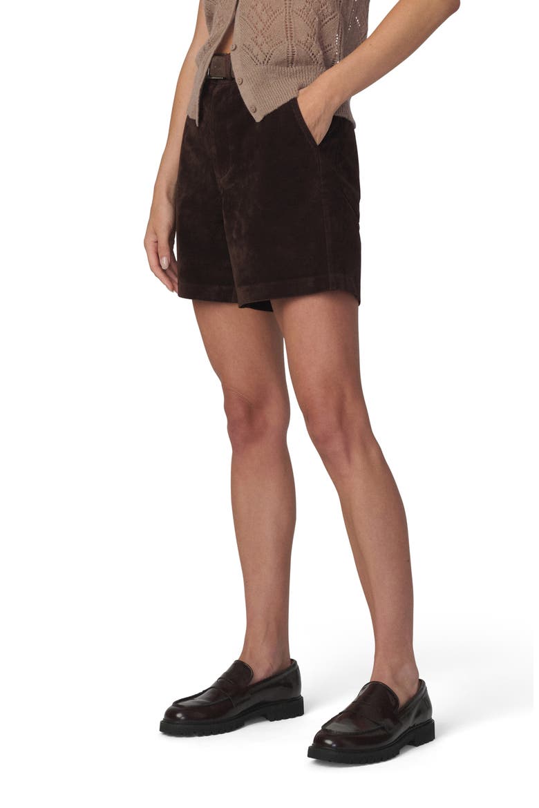 Harlowe Faux Suede Shorts, Alternate, color, DARK CHOCOLATE