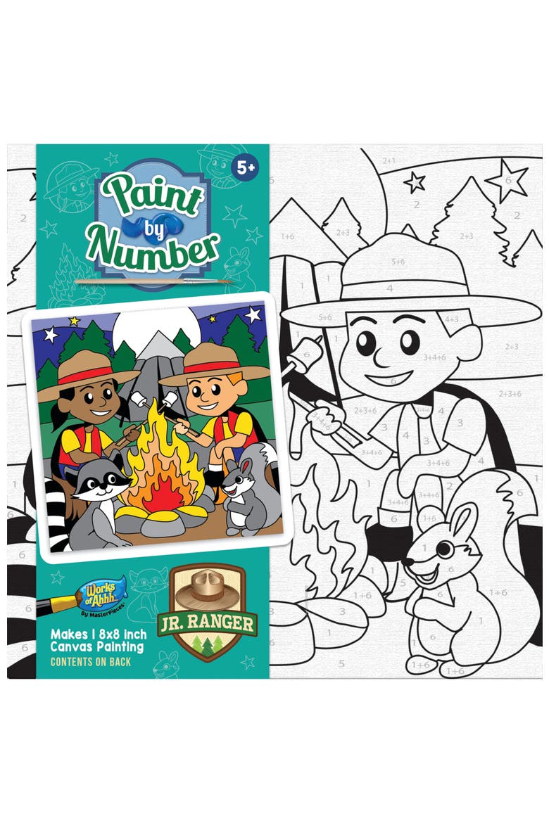 Jr. Ranger Camping Paint by Number Kids, Main, color, Multicolor