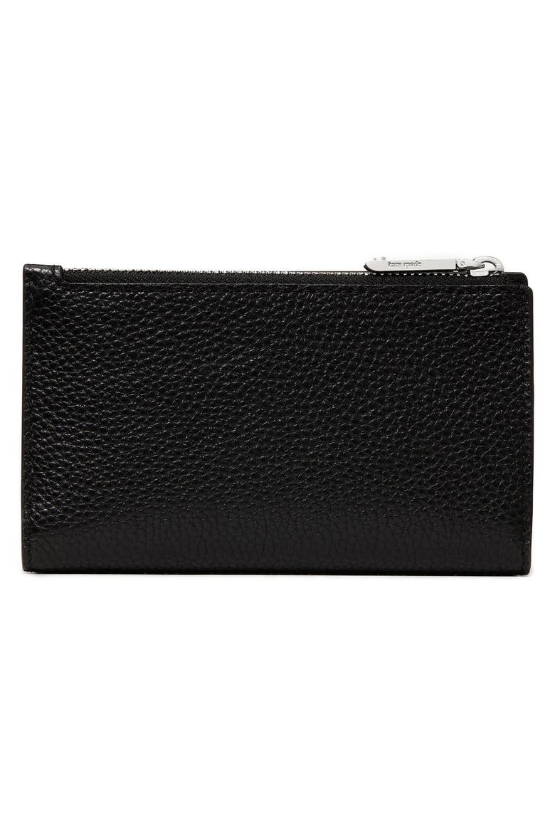 Devin Pebbled Leather Zip Pouch, Alternate, color, BLACK