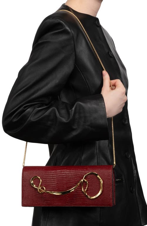 Alexis Bittar Twisted Side Handle Metallic Leather Clutch Bag